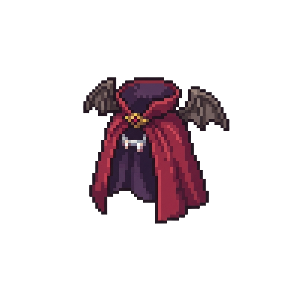 A Cute Vampire Cape with Tiny Bat Wings and Tiny Harmless Plastic Fangs