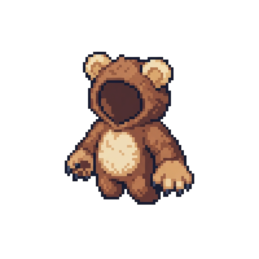A Fluffy Little Werewolf Suit with Paw Gloves and Round Fuzzy Ears