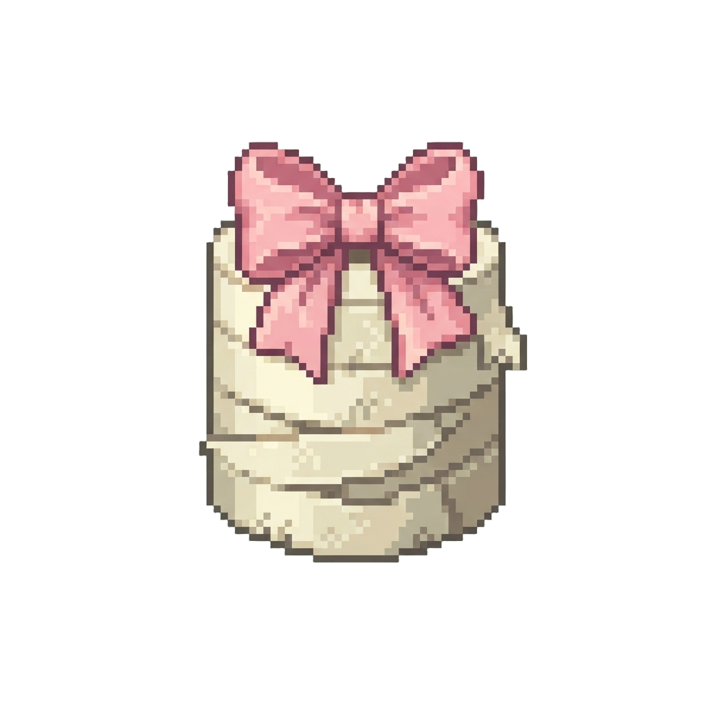 A Cozy Toilet Paper Mummy Wrap with a Giant Cute Bow on Top