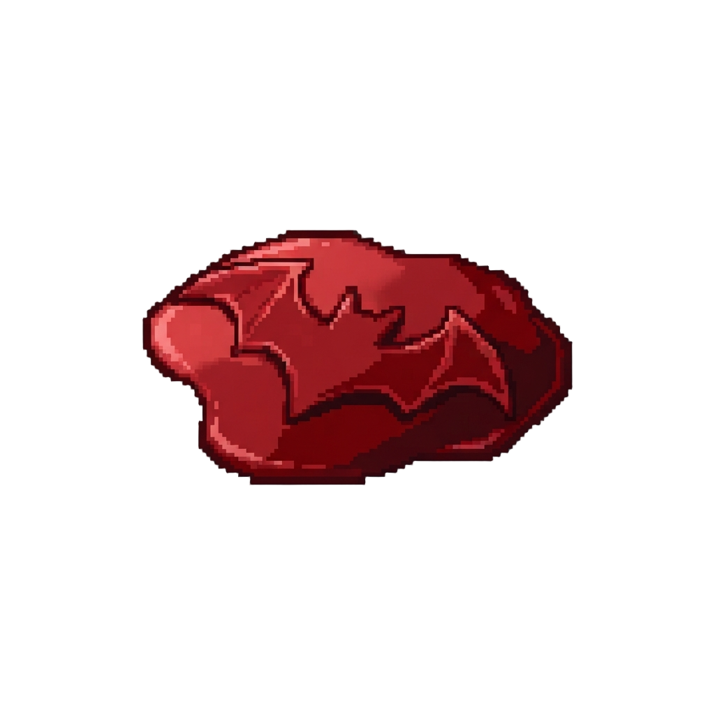 A Pool of Dark Crimson Forming a Bat Shadow