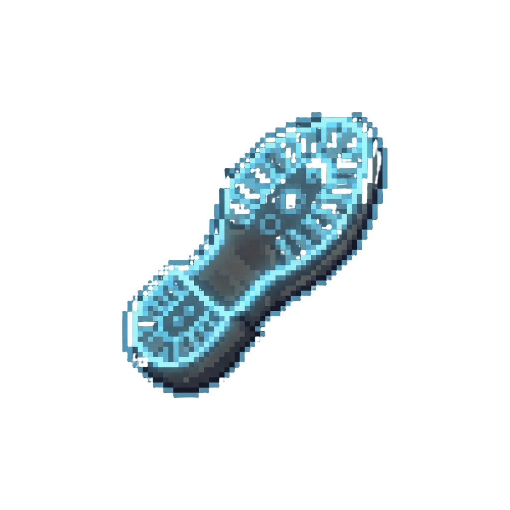 A Faint Glowing Shoe-sole Outline