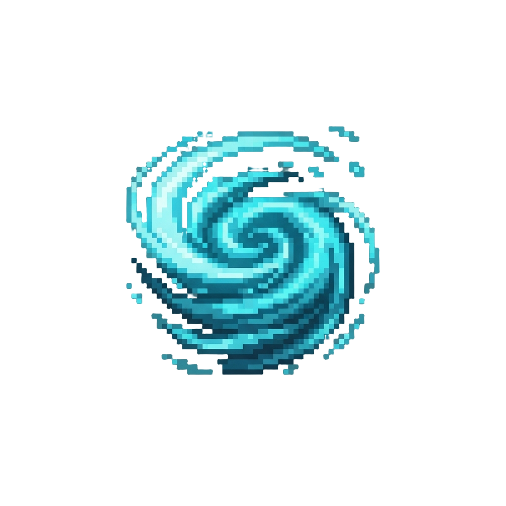 A Swirl of Glowing Cyan Shockwaves