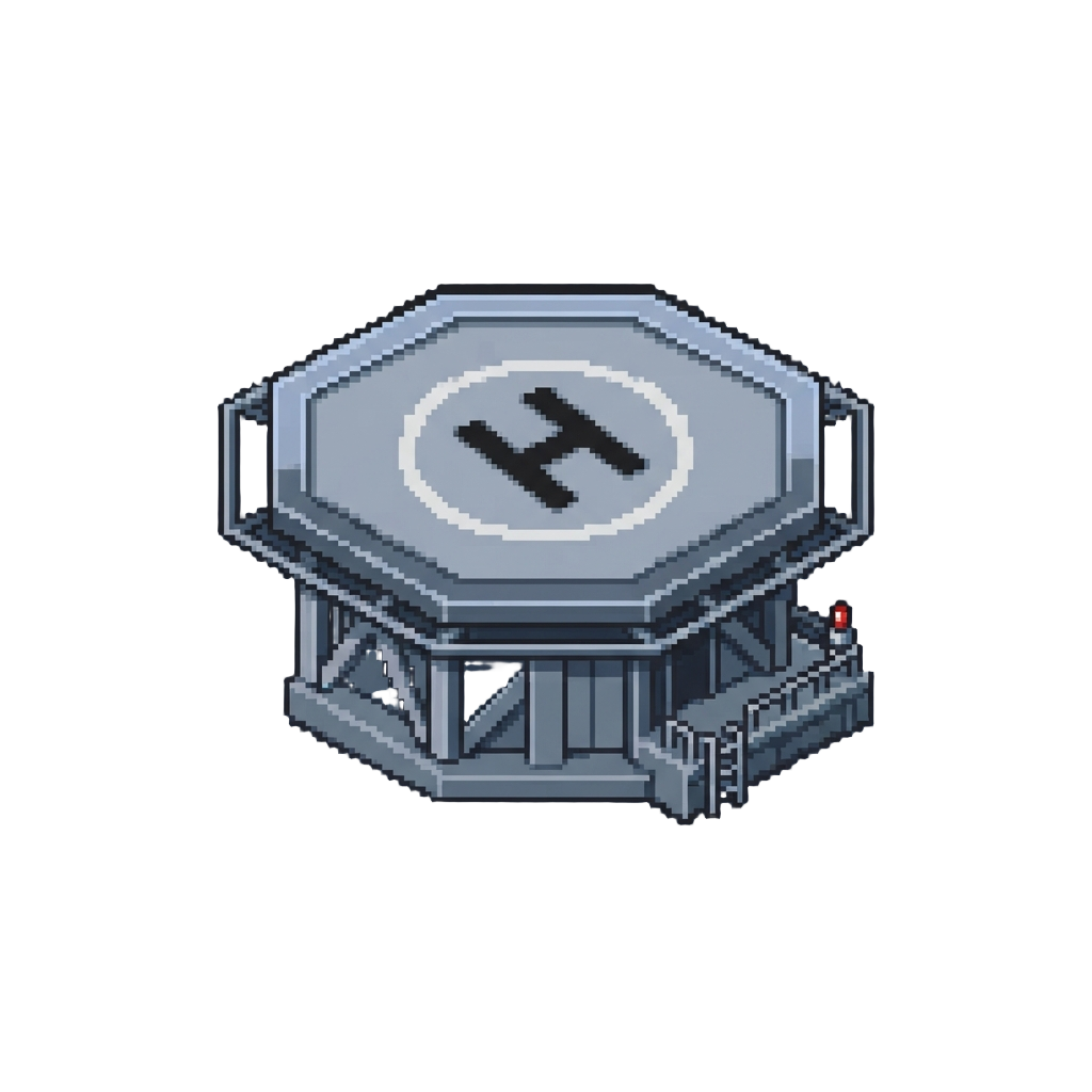 A Sleek Metallic Helipad