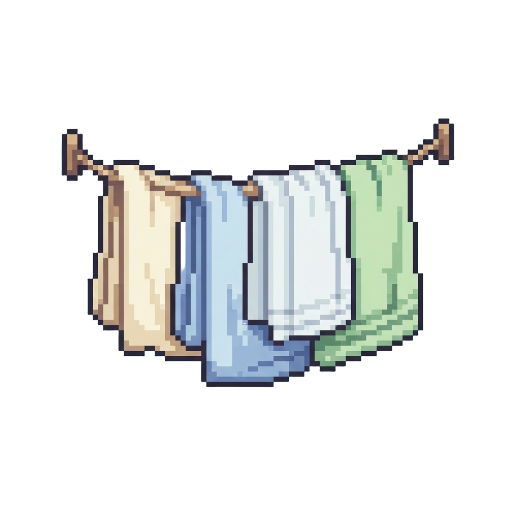 A Thick Fluffy Clothesline Full of Towels