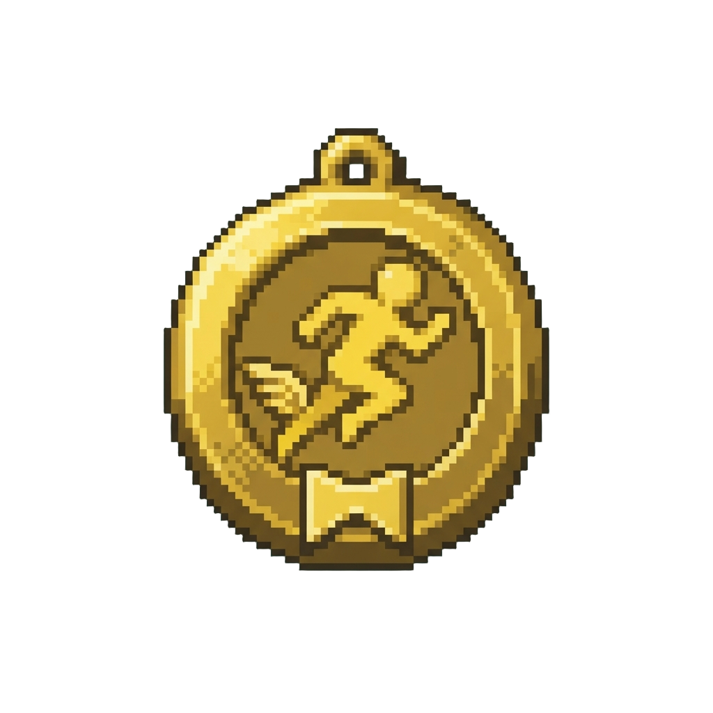 A Golden Runner Badge