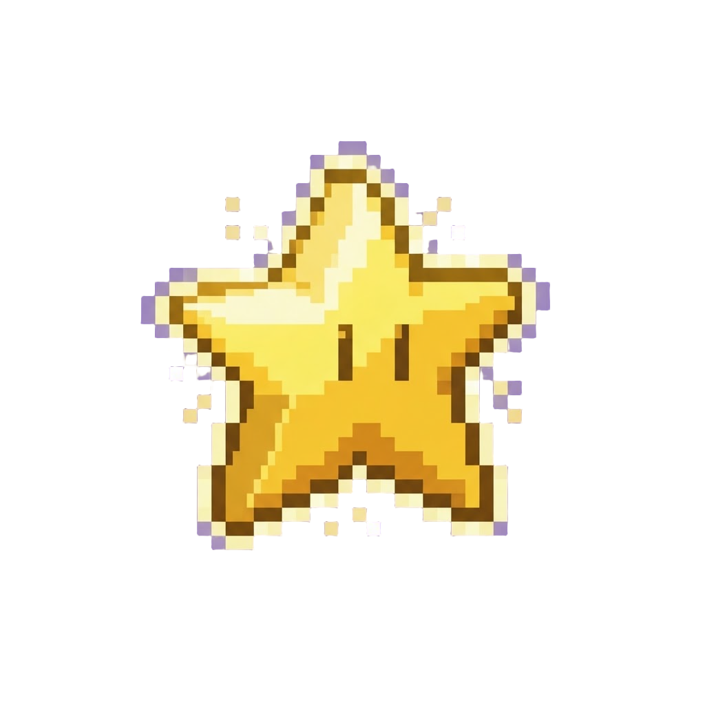 A Glowing Invincibility Super Star