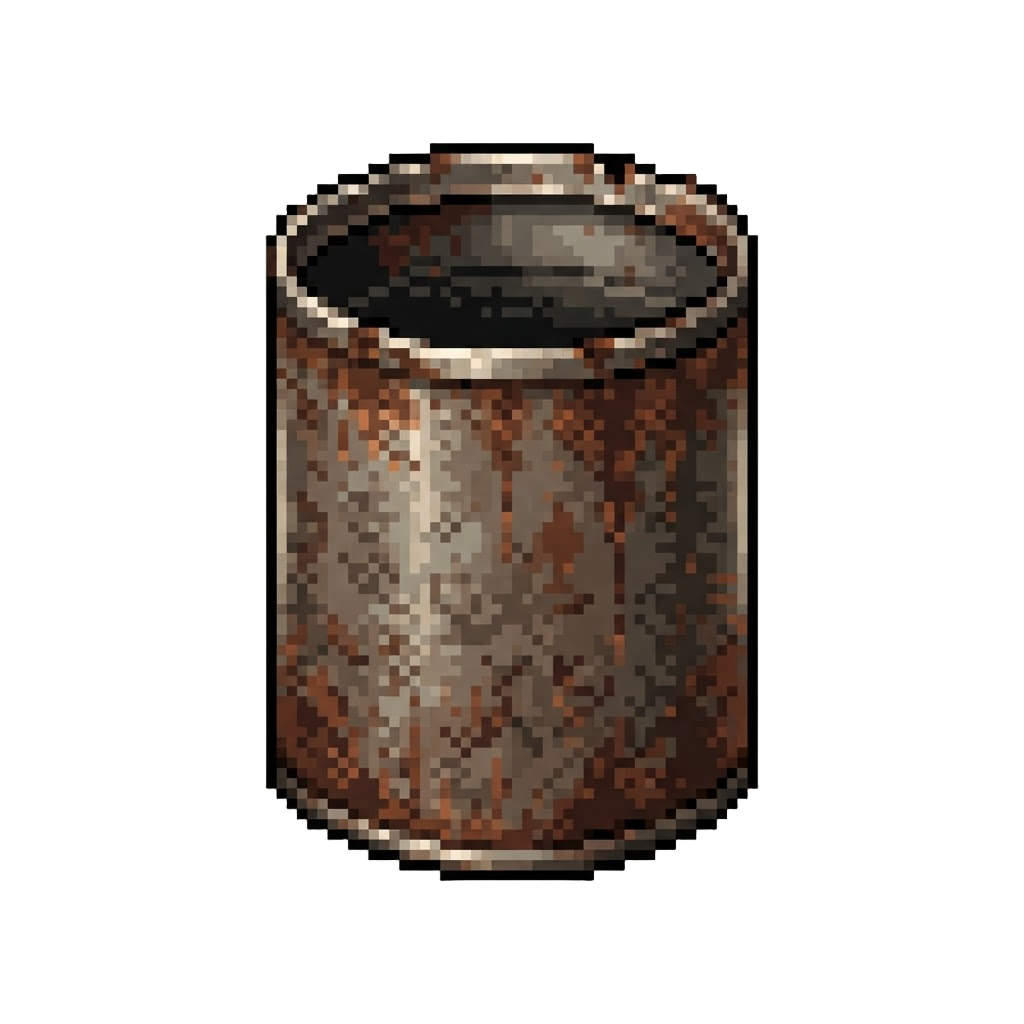 An Empty Rusted Tin Can