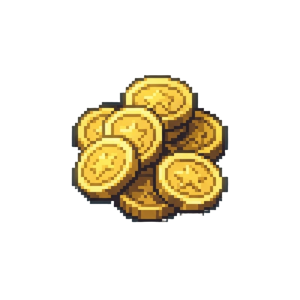 A Cluster of Oversized Glowing Gold Coins