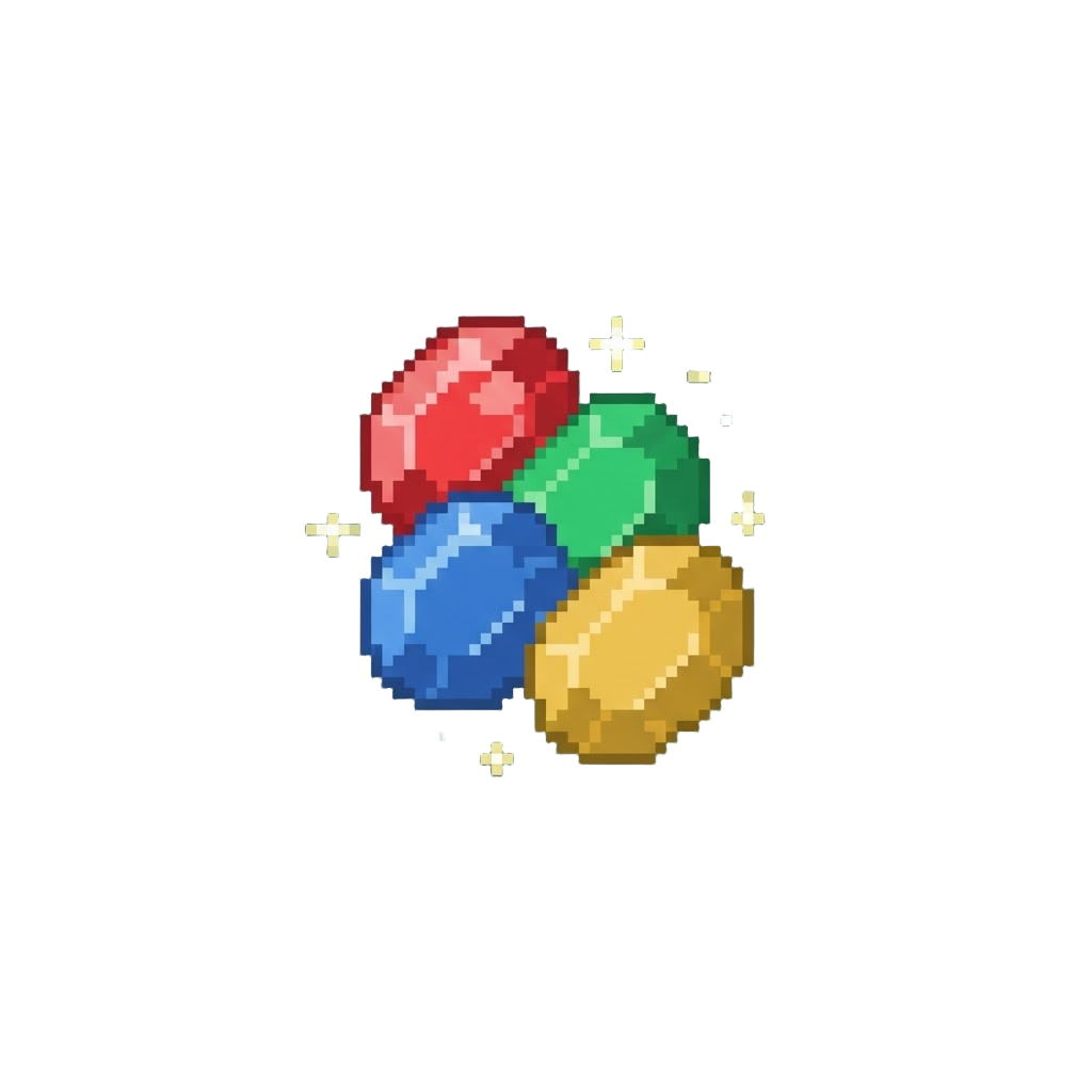 A Shower of Sparkling Rainbow Gem Coins