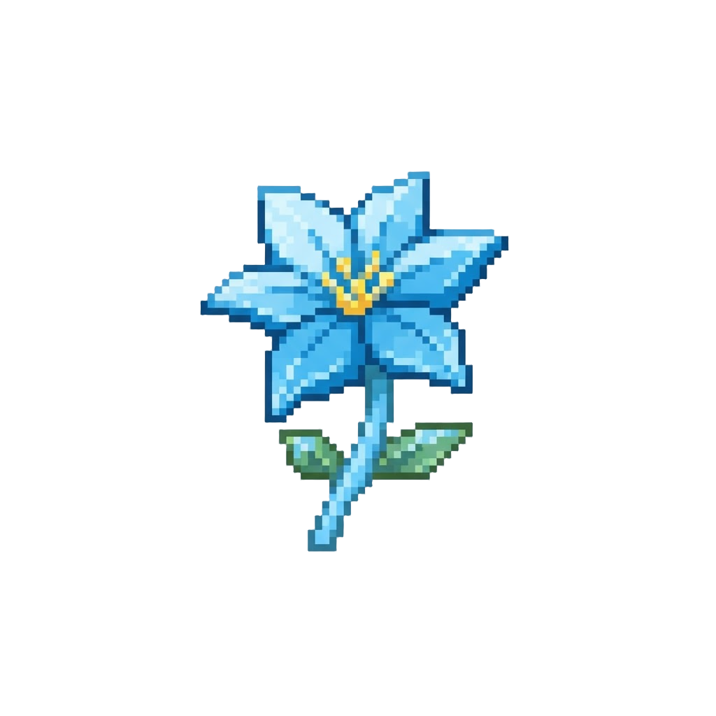 A Blue Ice Flower