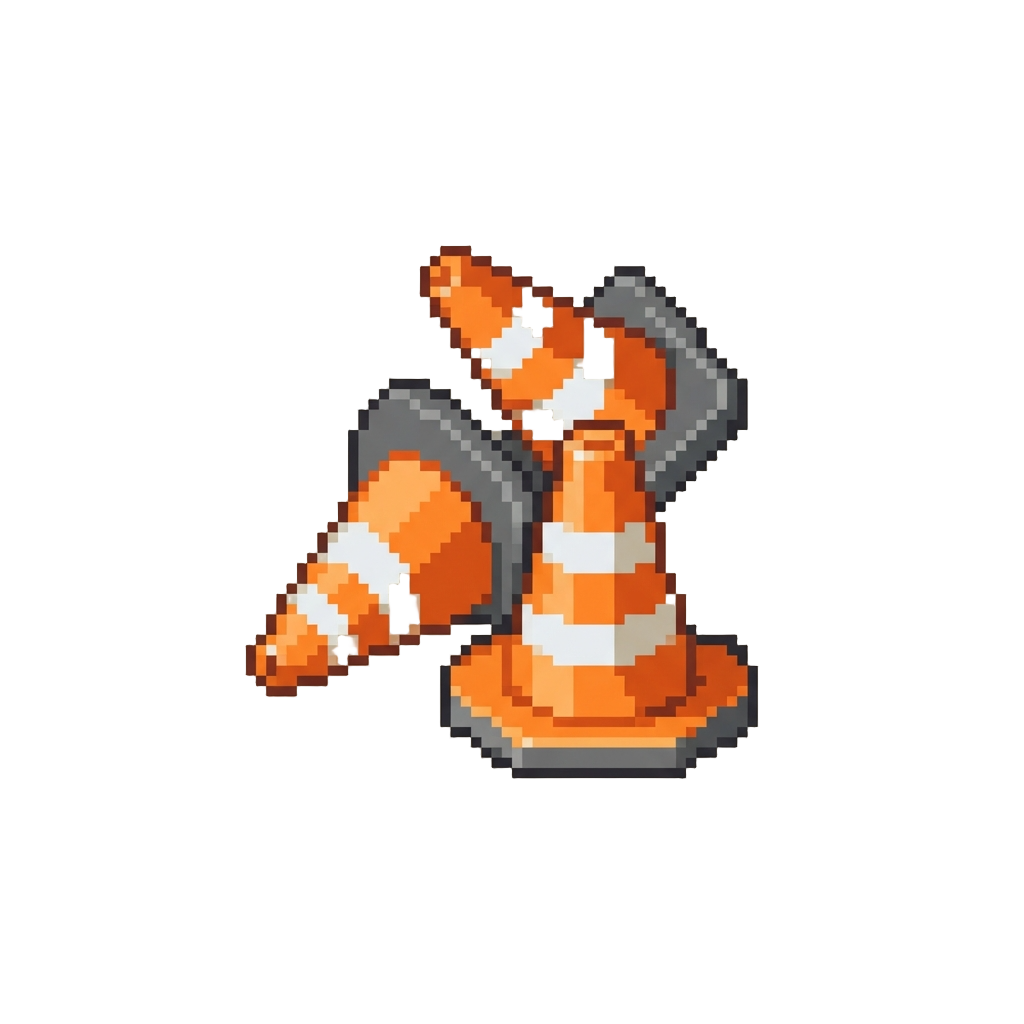 A Clatter of Tumbling Tiny Traffic Cones