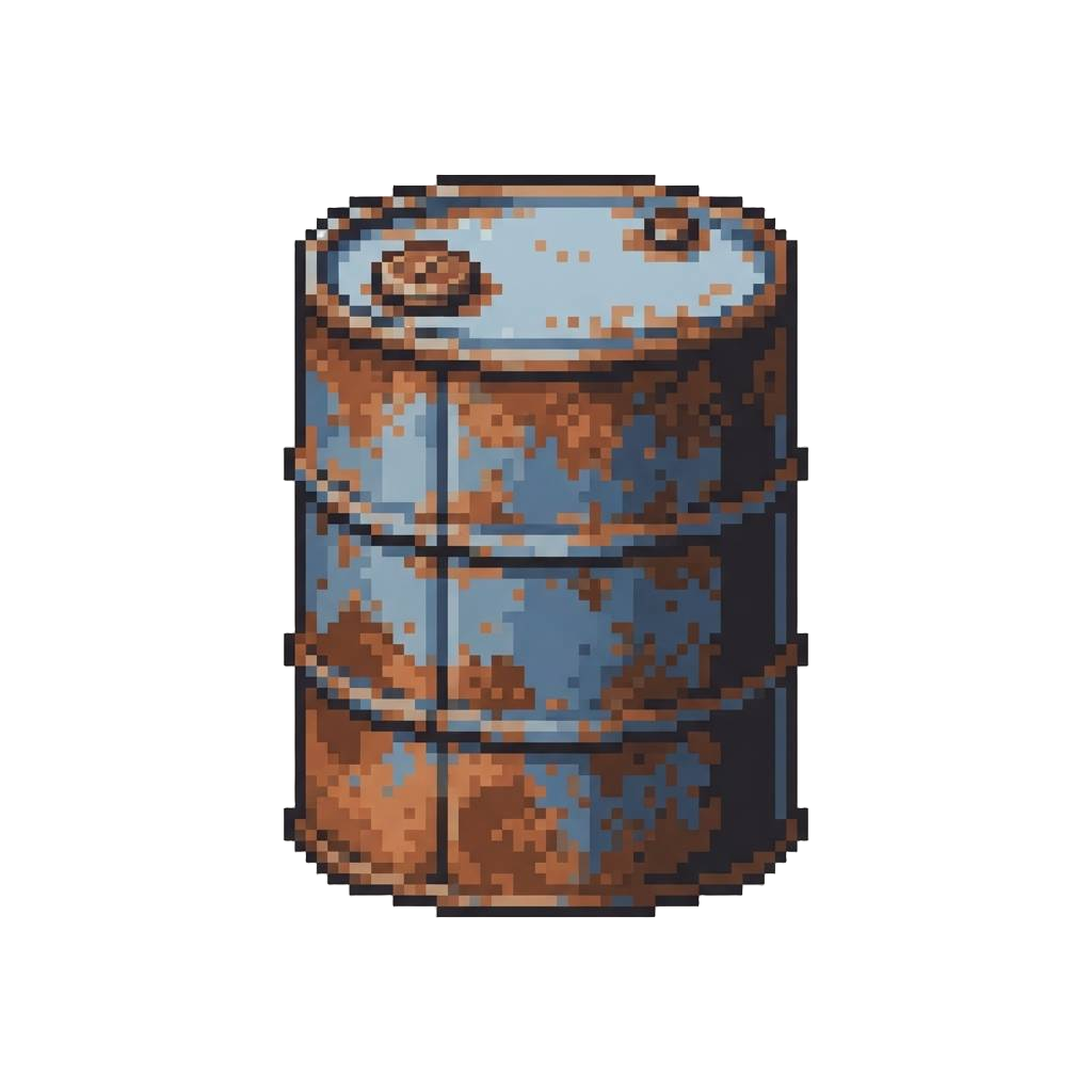 A Rusted Vintage Oil Drum