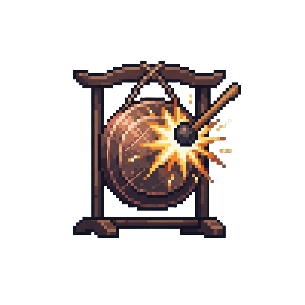 A Clanging Metal Gong Strike