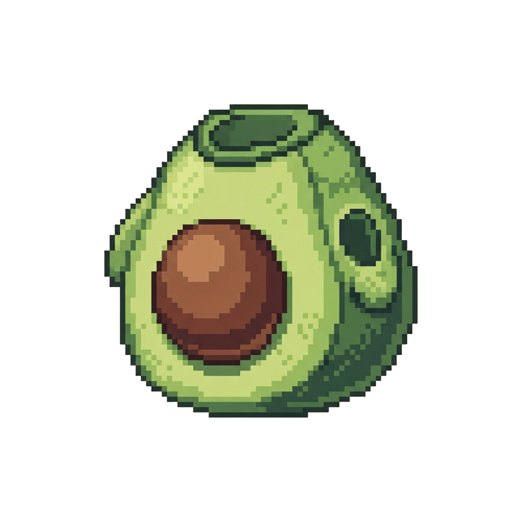 A Round Oversized Avocado Costume with a Big Seed Belly