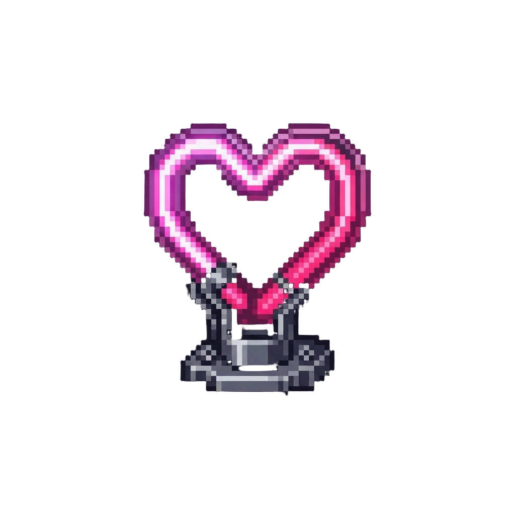 Glowing Neon Hearts