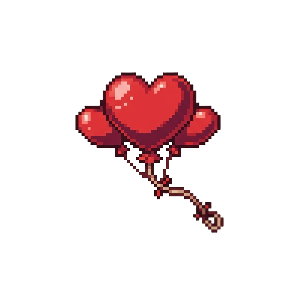 Floating Red Heart Balloons