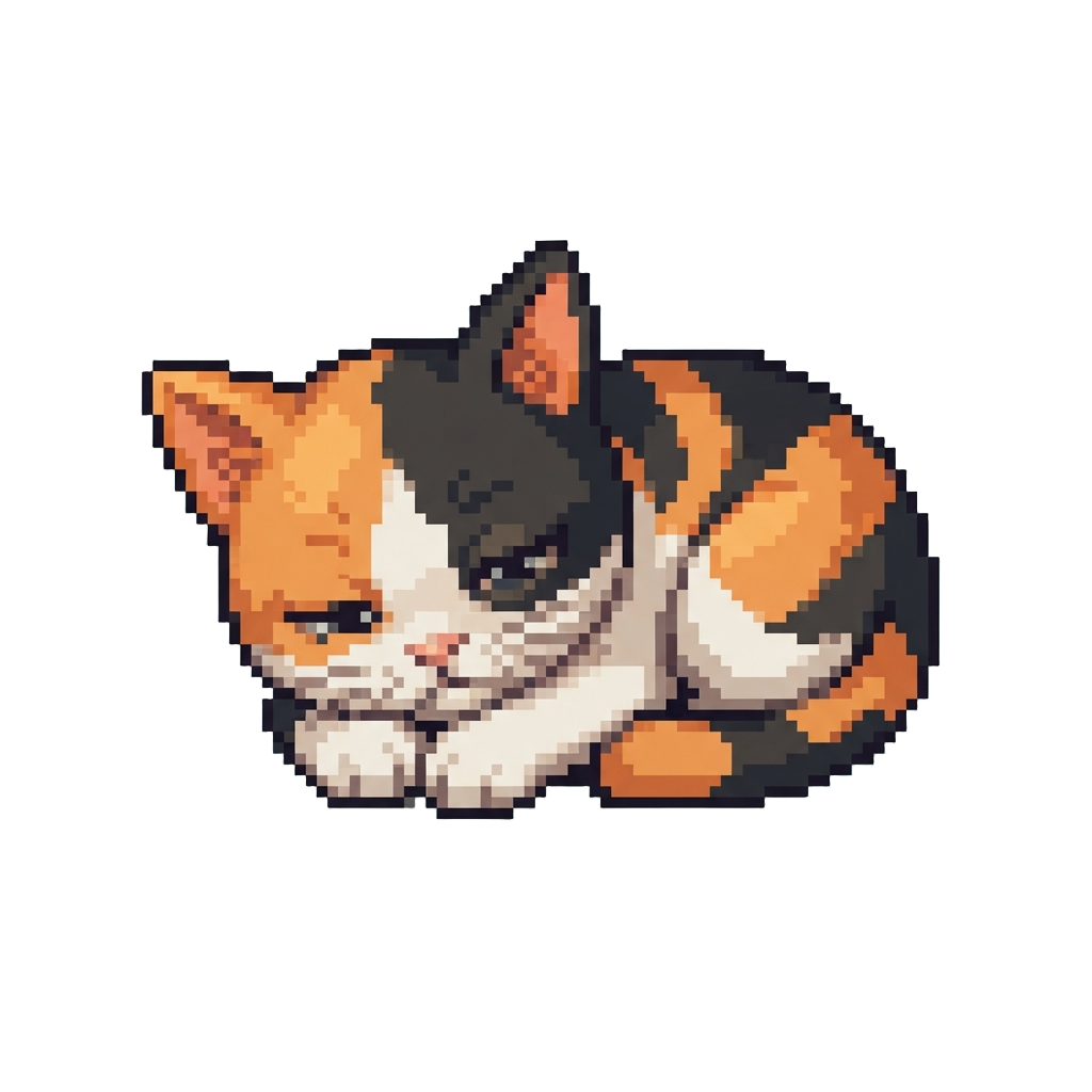A Sleepy Calico Kitten