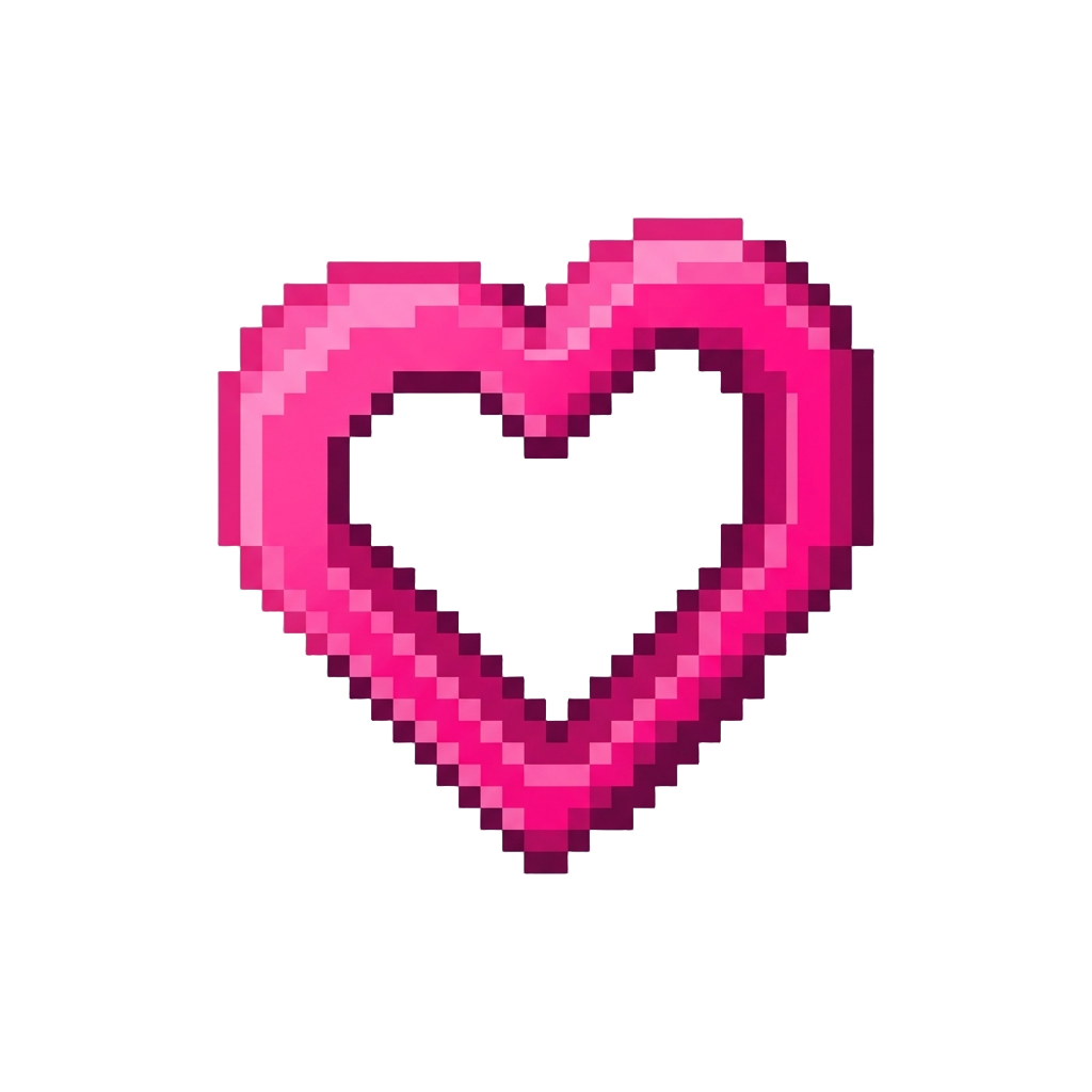 A Neon Pink Heart Outline