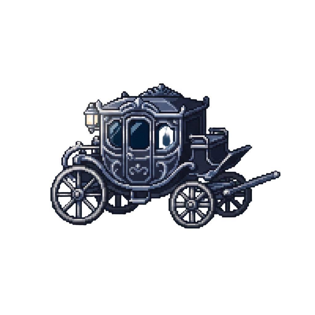 A Glowing Silver Midnight Carriage
