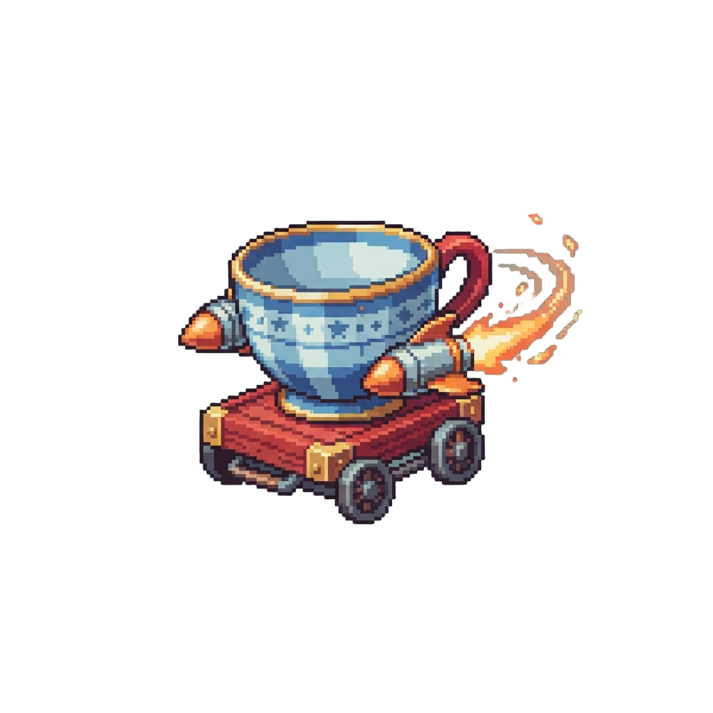A Spinning Teacup Rocket Wagon