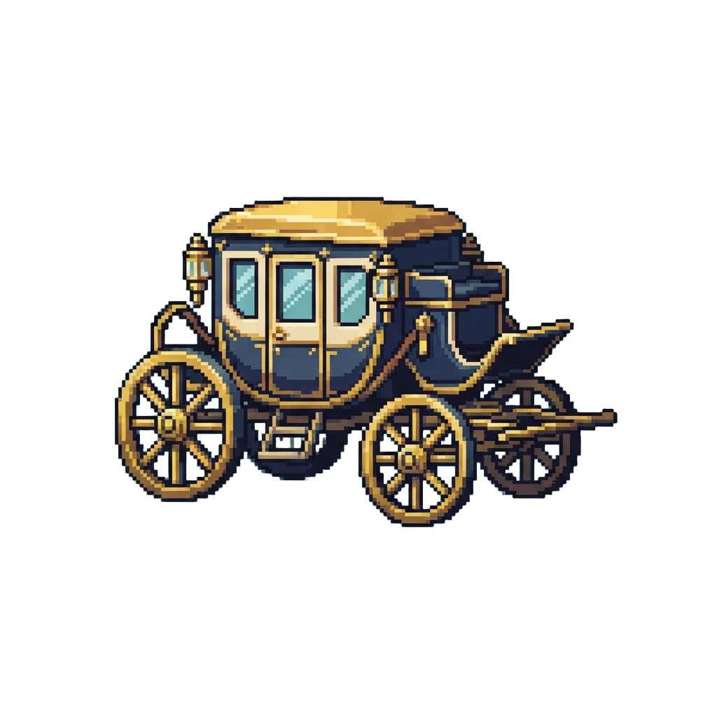A Majestic Brass-wheeled Carriage