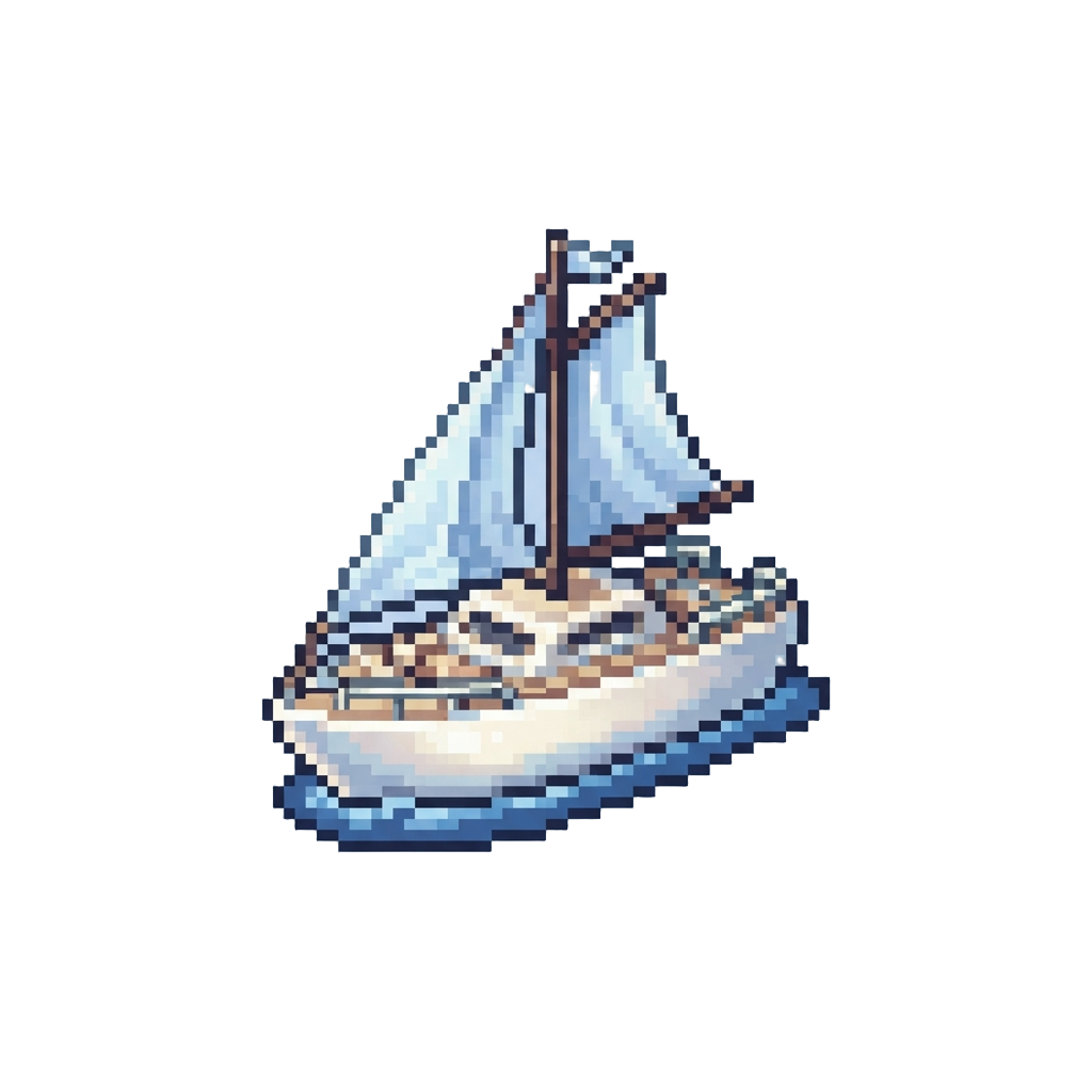 A Pearl Speedboat with Silk Sails