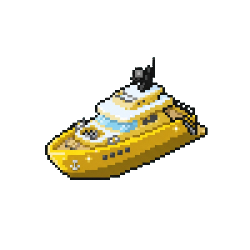 A Sparkling Golden Yacht