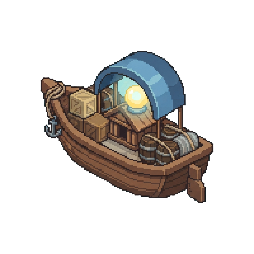 A Magical Glowing River Barge