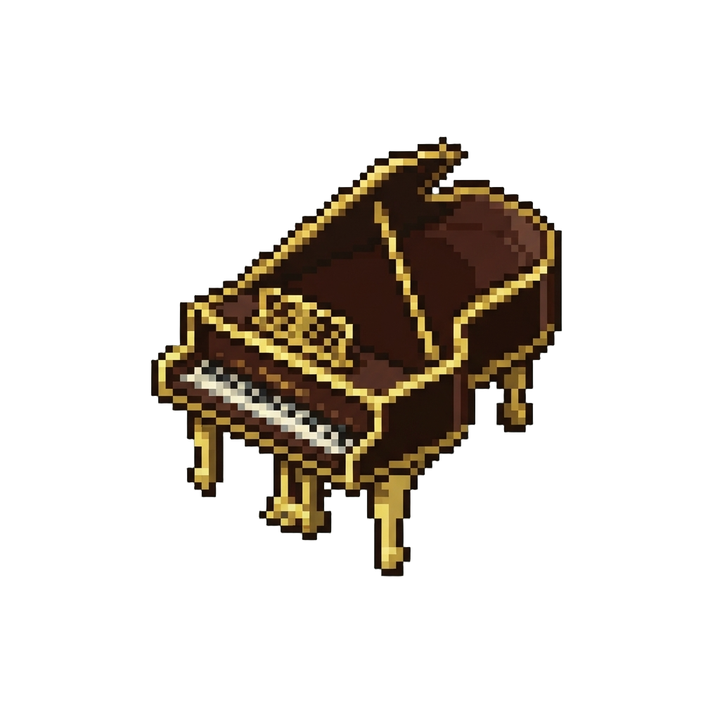A Massive Golden-framed Baby Grand