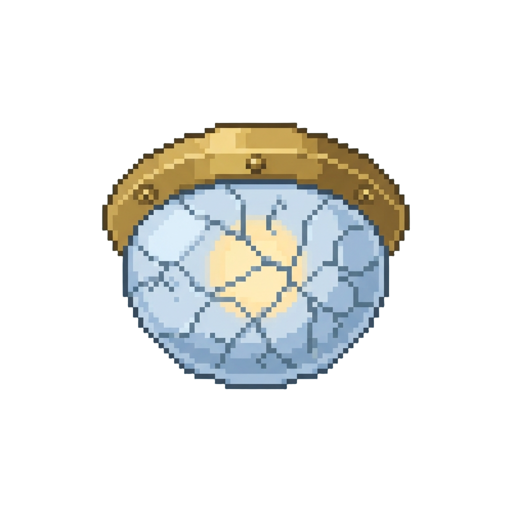 A Cracked Overhead Glass Fixture