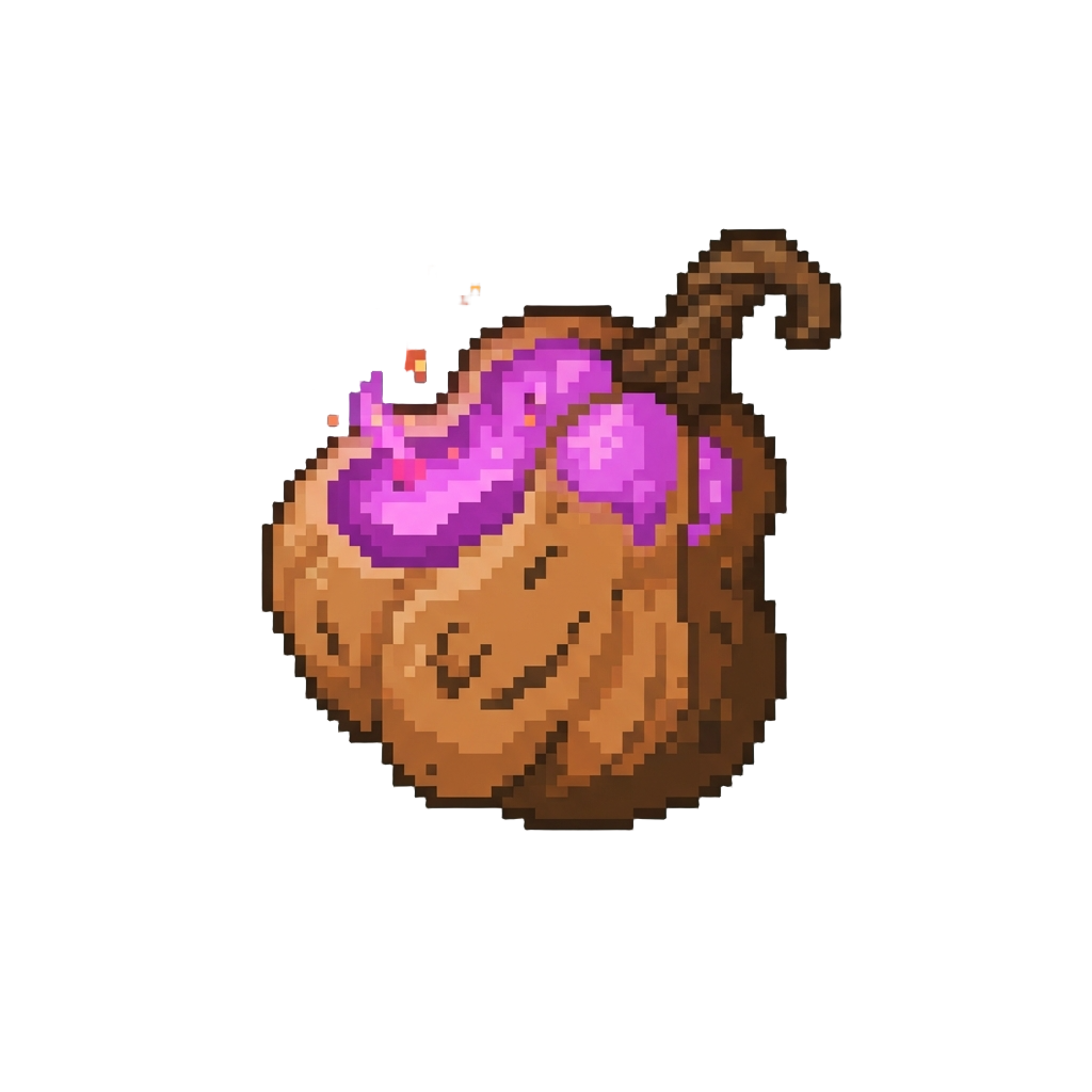A Glowing Purple-ember Autumnal Gourd
