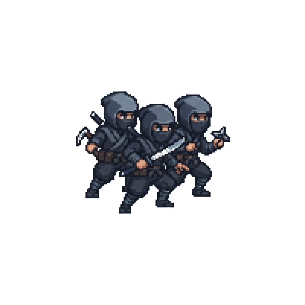 A Squad of Shadowy Mini Ninjas