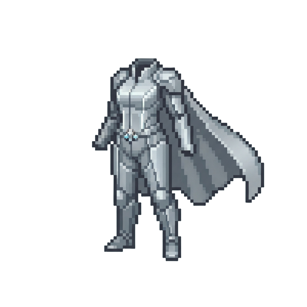 A Shiny Metallic Silver Futuristic Wedding Jumpsuit with a Cape