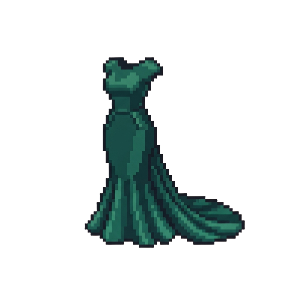 A Sleek Silk Mermaid Dress with a Dramatic Trailing Train