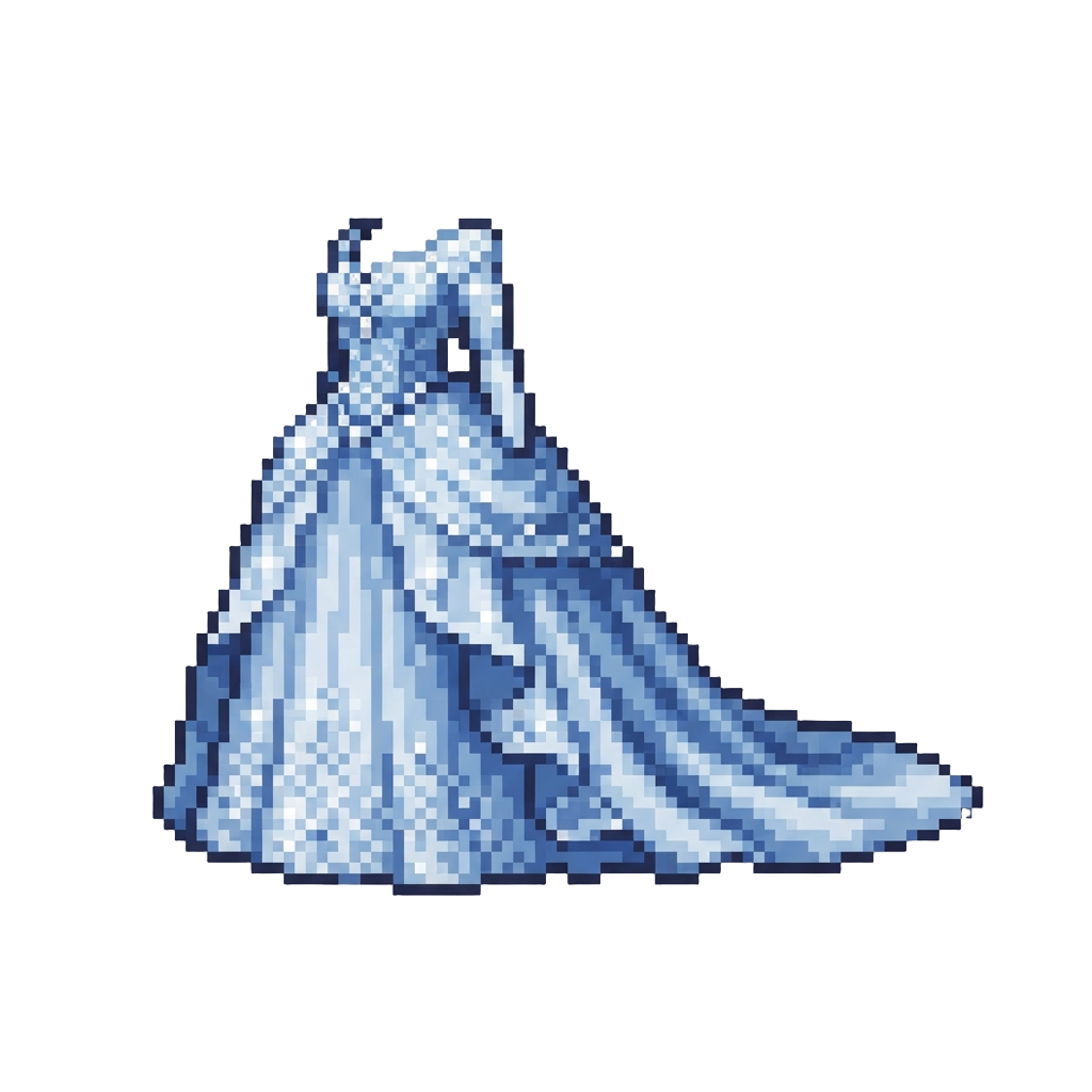 A Sparkling Diamond-encrusted Ballgown with a Majestic Cathedral Train