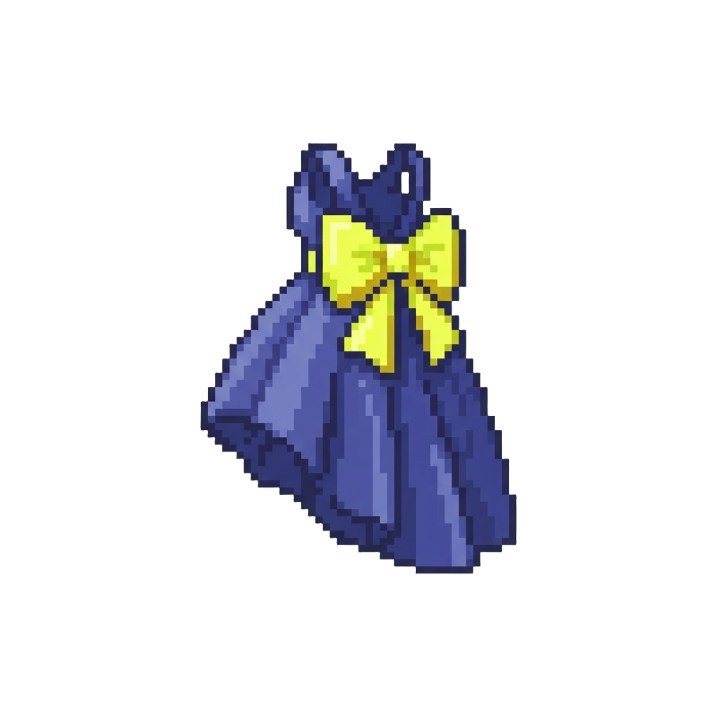 A Dramatic High-low Dress with a Neon Yellow Bow on the Back