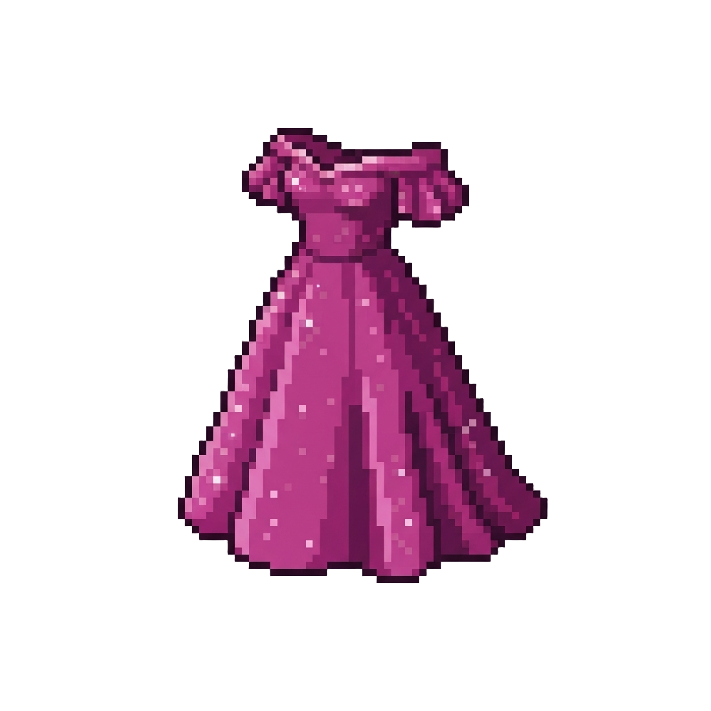 A Modern Off-the-shoulder A-line Gown with Subtle Glitter