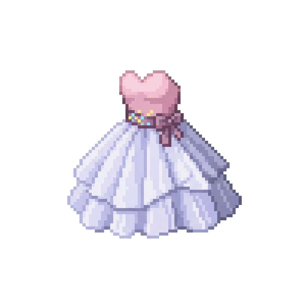 A Classic Strapless Tulle Dress with a Sparkling Waist Sash
