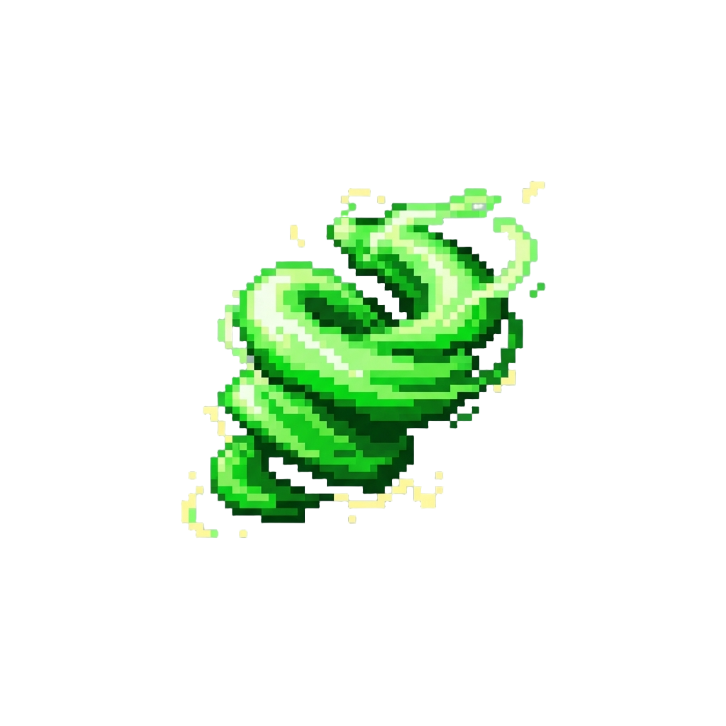 A Neon Green Plasma Warp Trail