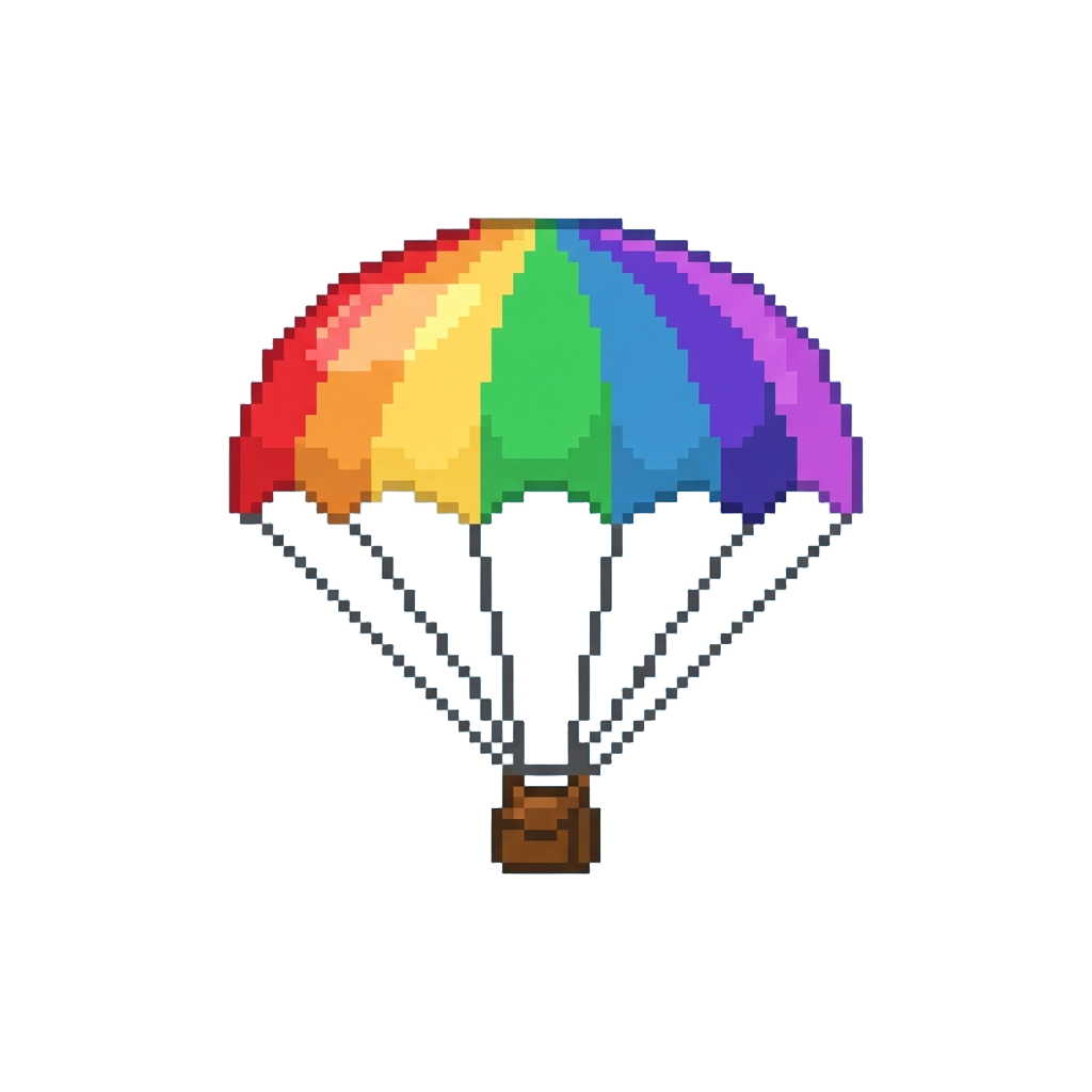 A Rainbow Striped Parachute