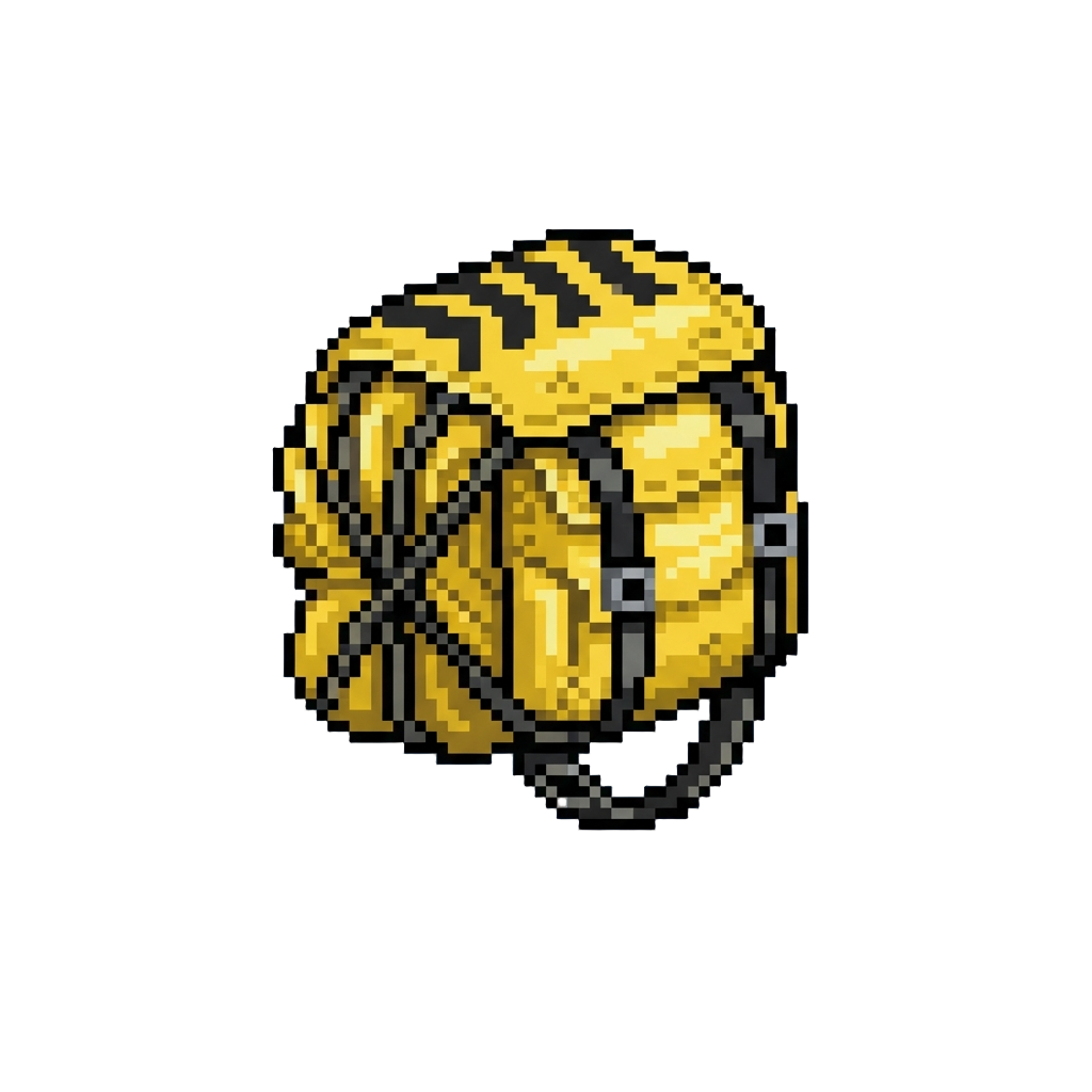 A Bright Yellow Caution Parachute