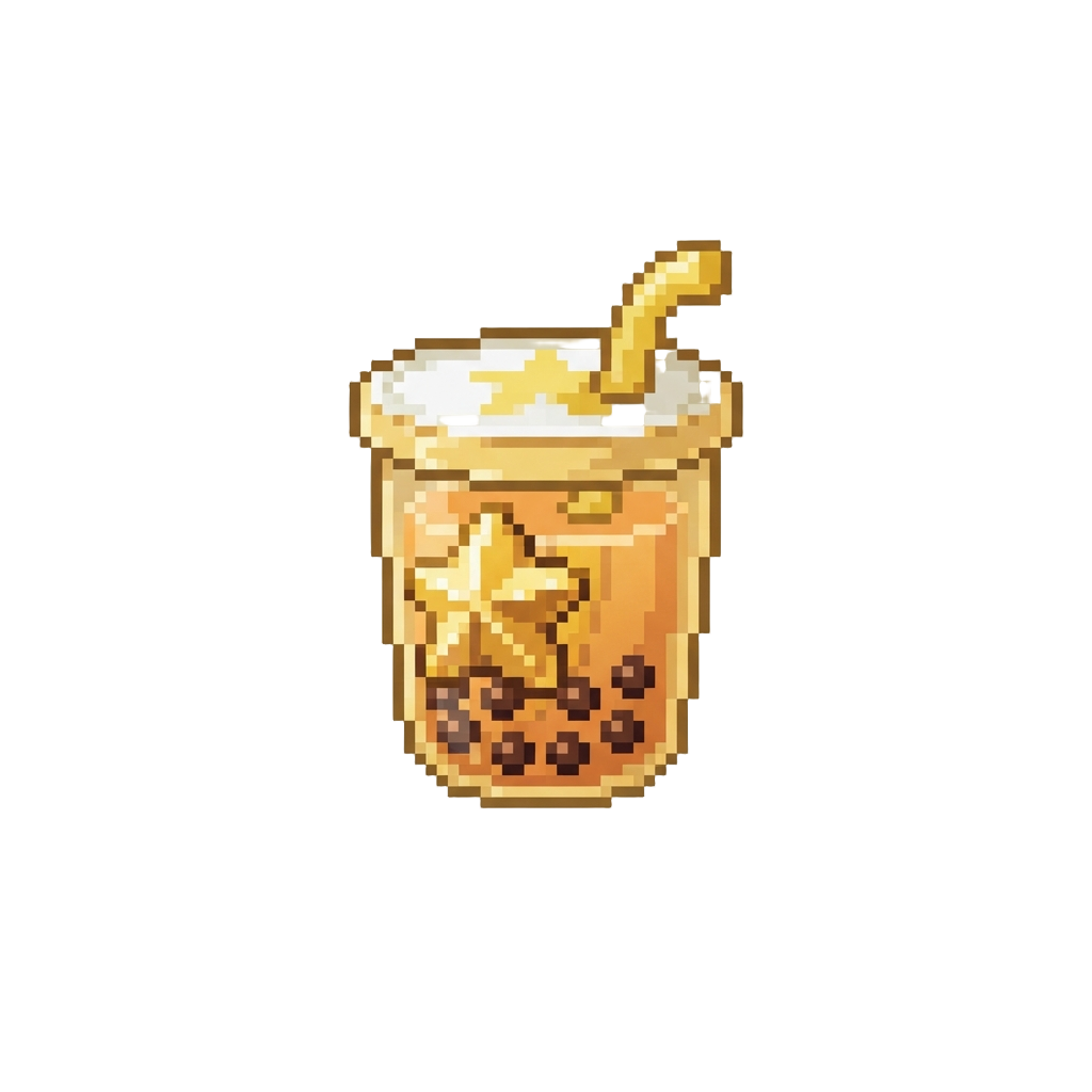 A Golden Star Boba Cup Squishy