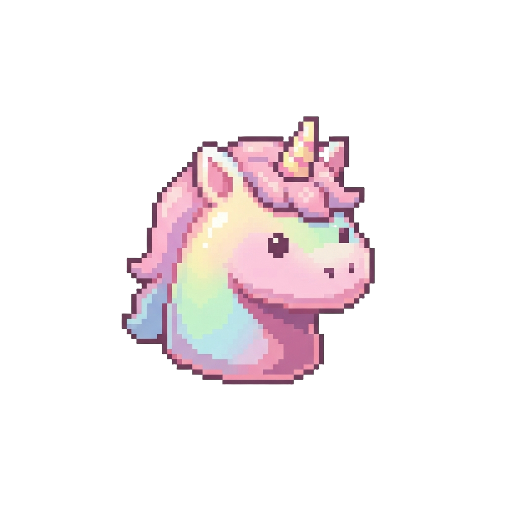 A Pastel Rainbow Unicorn Head Squishy
