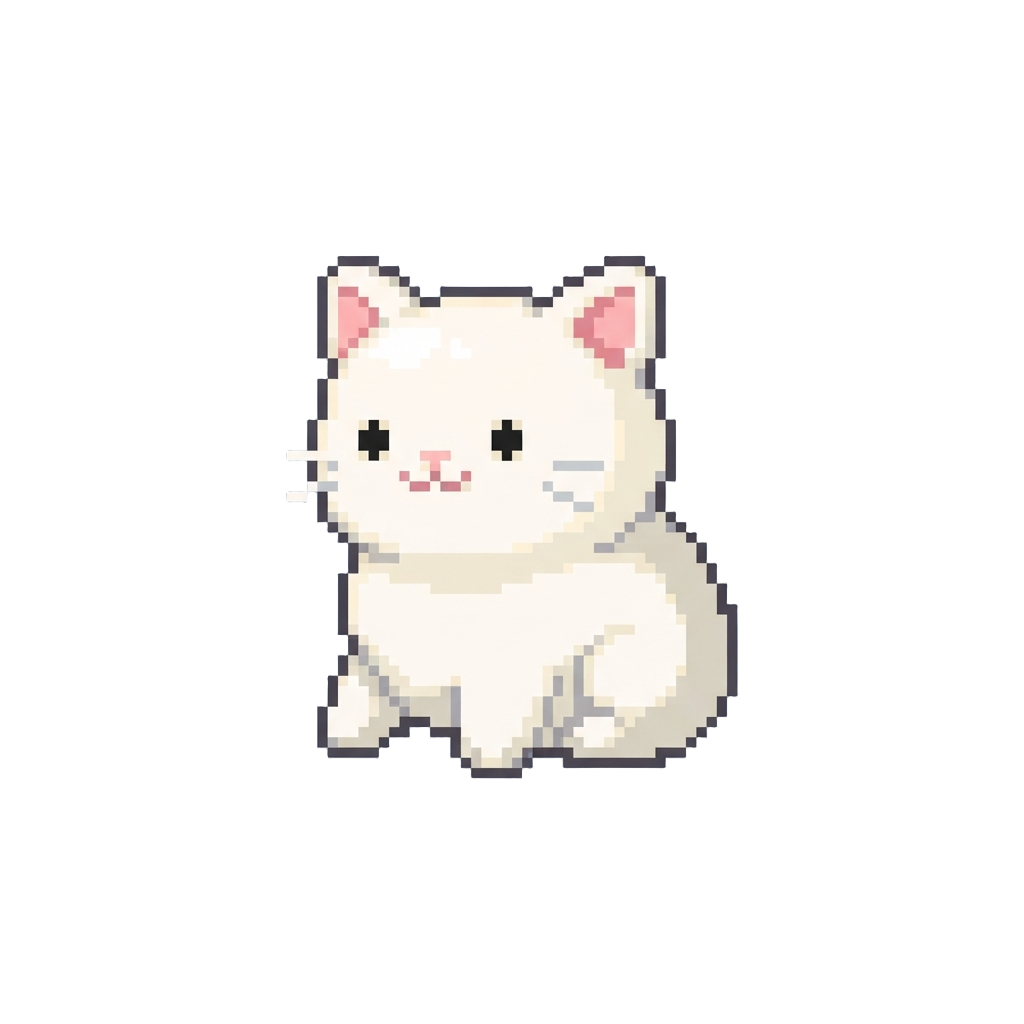 A Fluffy White Marshmallow Kitty Squishy