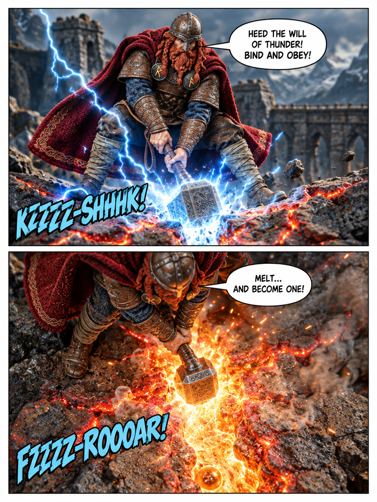 🔨 Viking Thor ⚡️ The Slag Keystone 💬 Comic Story part 2 (page 3 of 4)