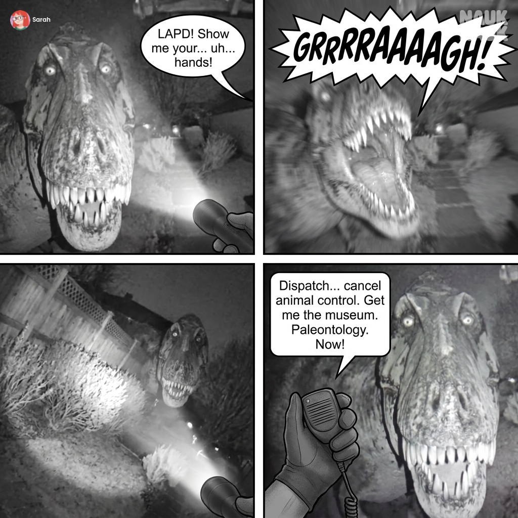 Dinosaur on my porch cam