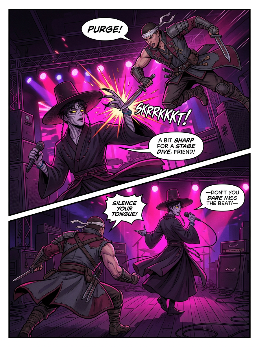 Neon Strings and Silver Blades (page 2 of 4)