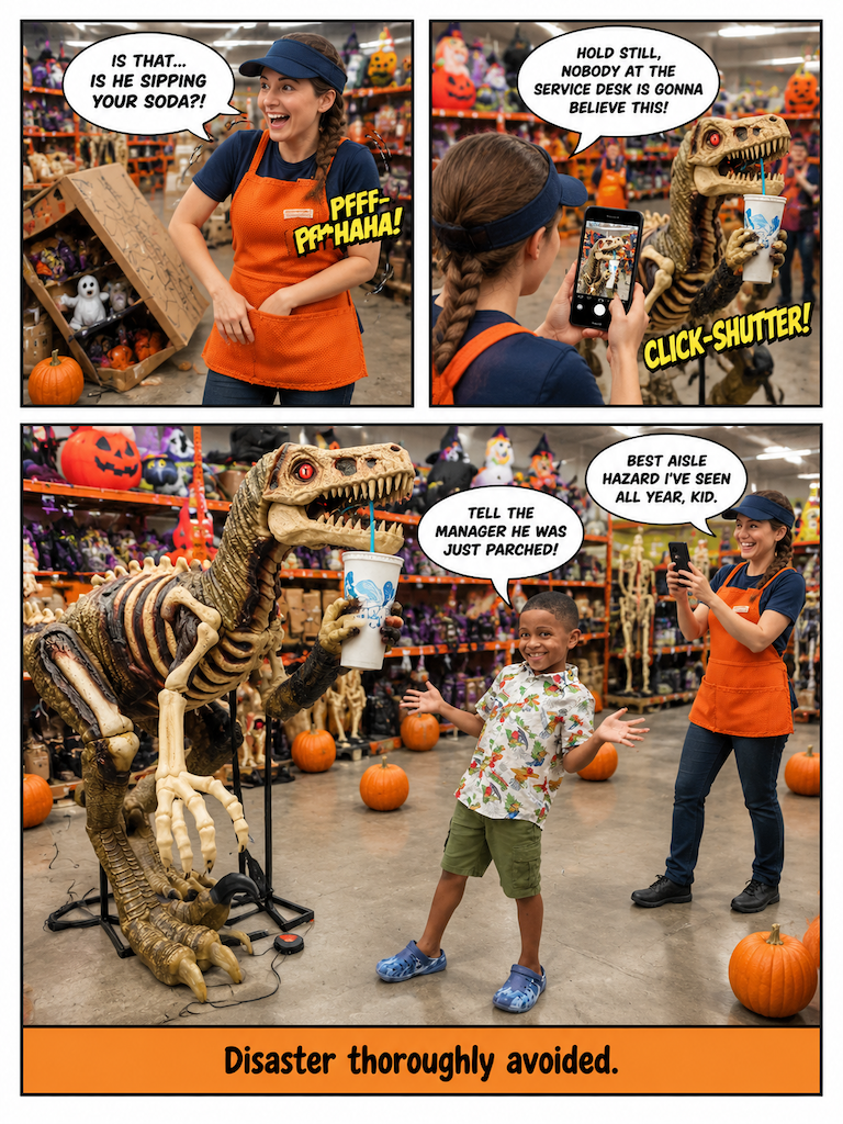 The Thirsty Dinosaur in Aisle Four (page 4 of 4)
