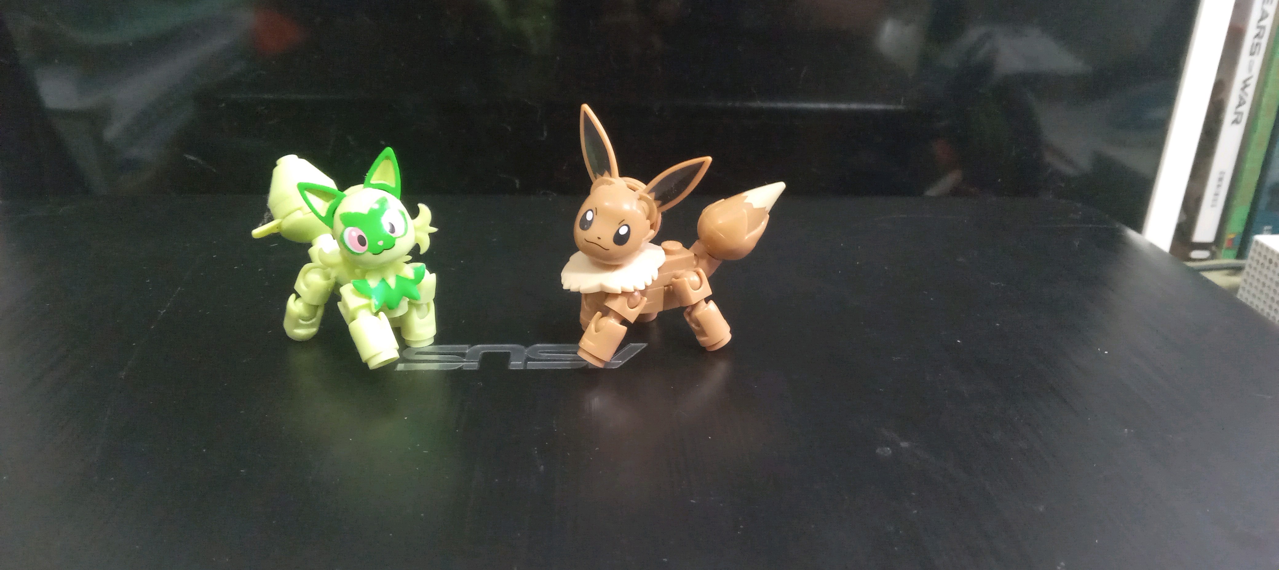 Eevee and Springatito playing. | NaukNauk