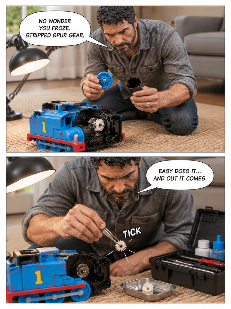 The Dad Repairs The Toys (page 5 of 8)